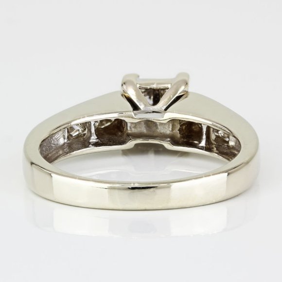 14k White Gold Princess-Cut Diamond Anniversary / Engagement / Cocktail Ring - Picture 6 of 8